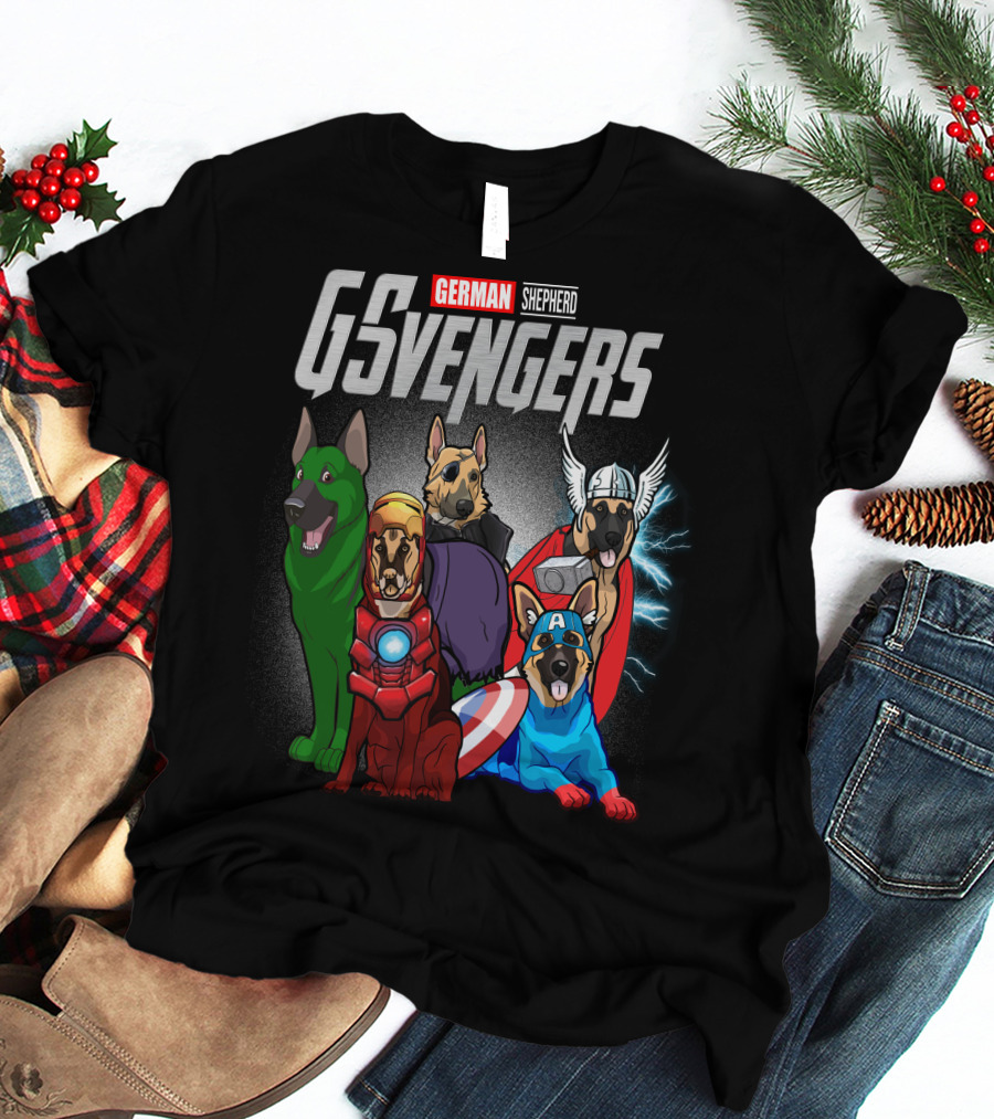 German Shepherd GSvengers Avengers Parody Dogs T-Shirt