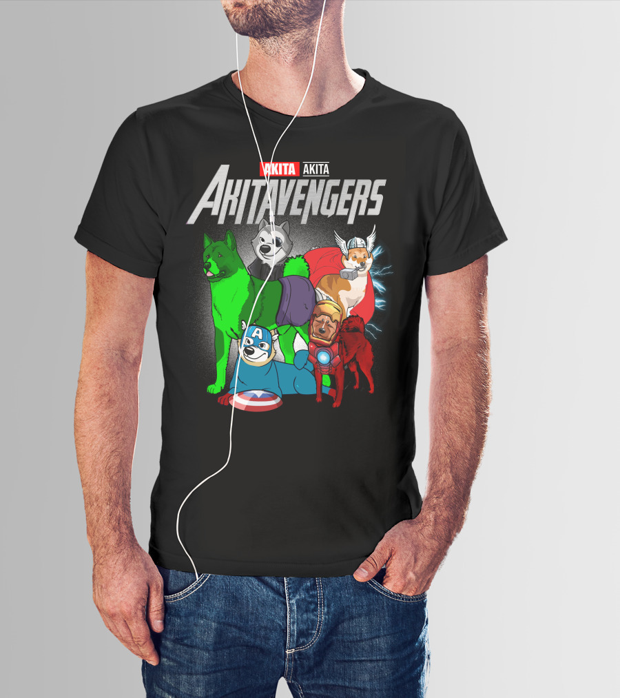Akita Akitavengers Marvel Dog Heroes T-Shirt