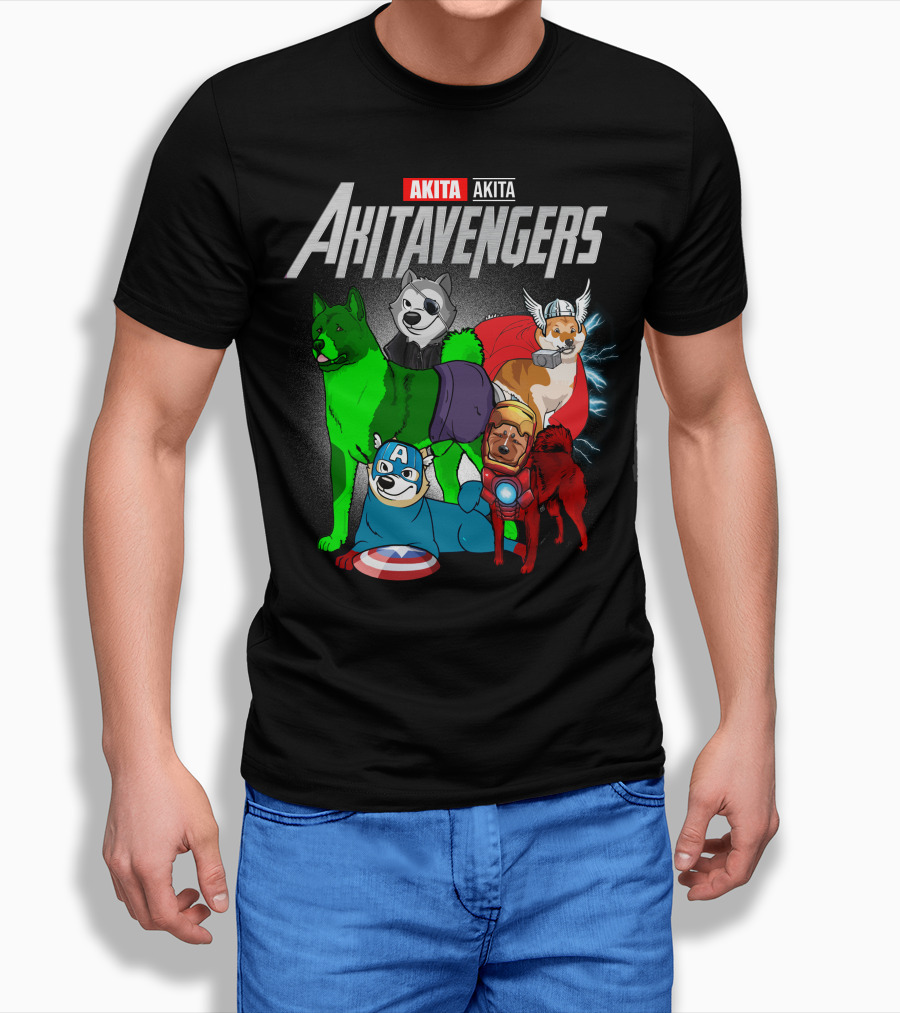 Akita Akitavengers Marvel Dog Heroes T-Shirt