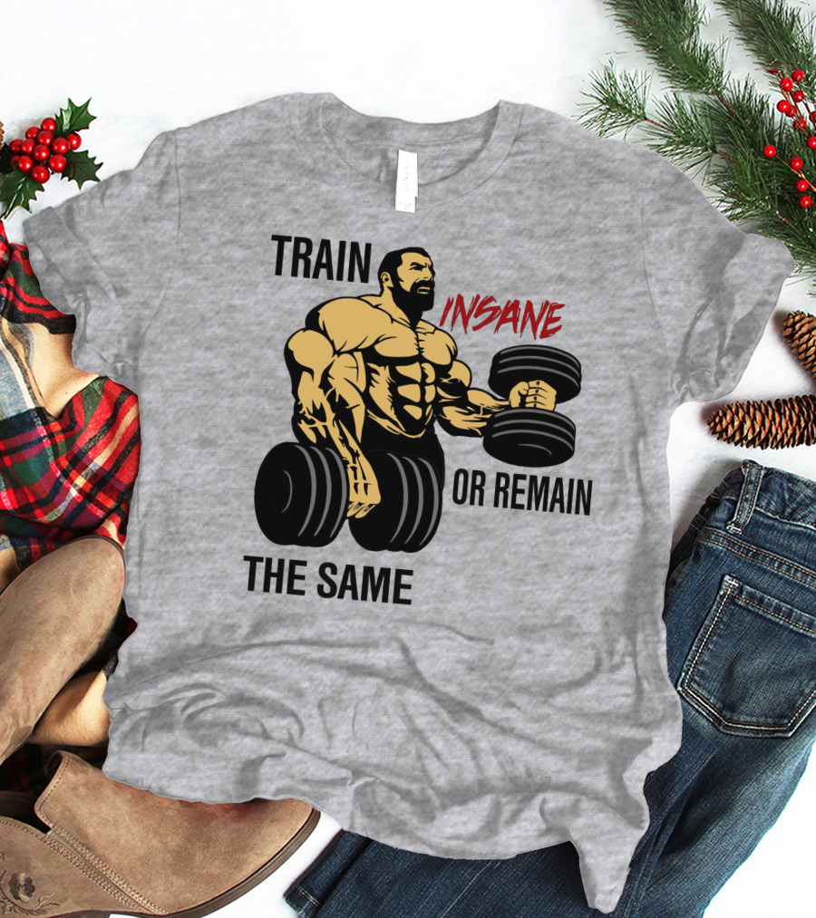 Train Insane Or Remain The Same Fitness And Bodybuilding T-Shirt