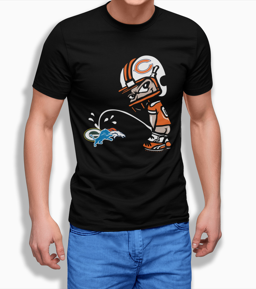 Chicago Bears Rivalry With Green Bay Packers And Denver Broncos T-Shirt