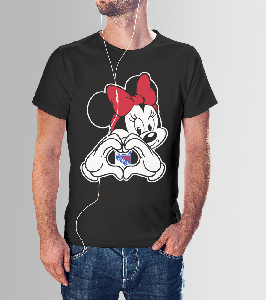 Minnie Mouse Heart Hands New York Rangers T-Shirt