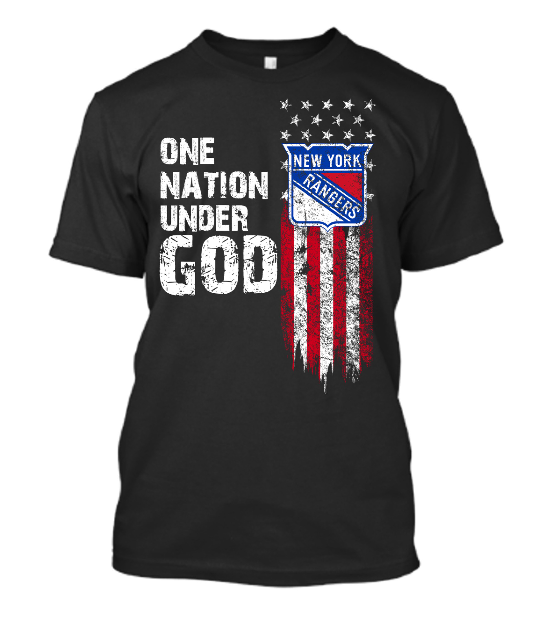 One Nation Under God New York Rangers Stars Stripes T-Shirt