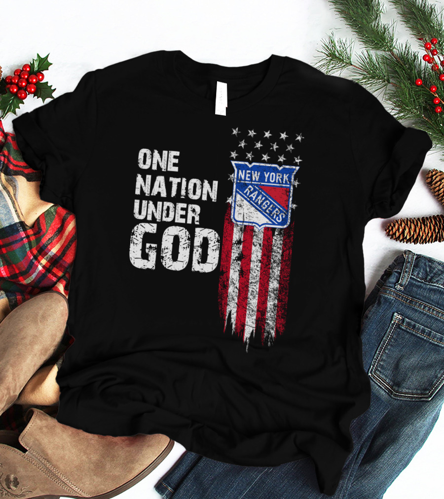 One Nation Under God New York Rangers Stars Stripes T-Shirt