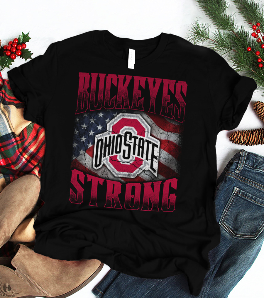 Ohio State Buckeyes Strong Usa Flag T-Shirt