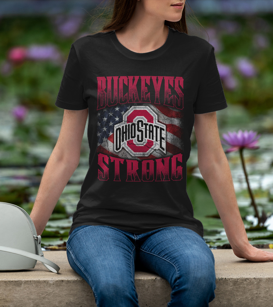 Ohio State Buckeyes Strong Usa Flag T-Shirt