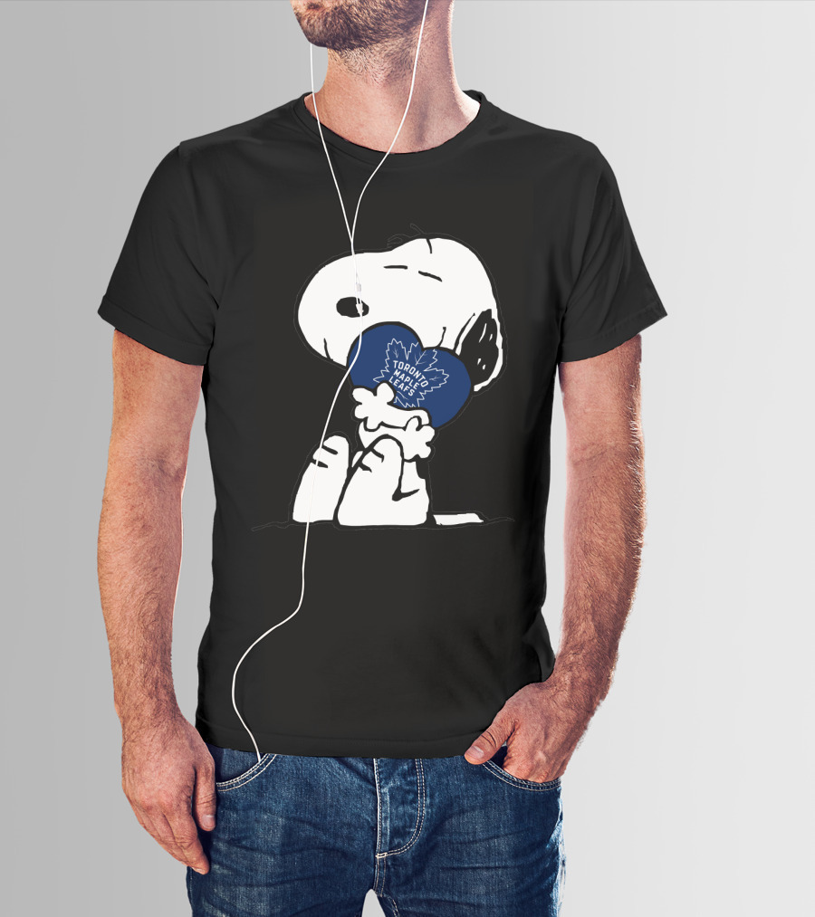 Snoopy Holding Toronto Maple Leafs Heart-Shaped T-Shirt