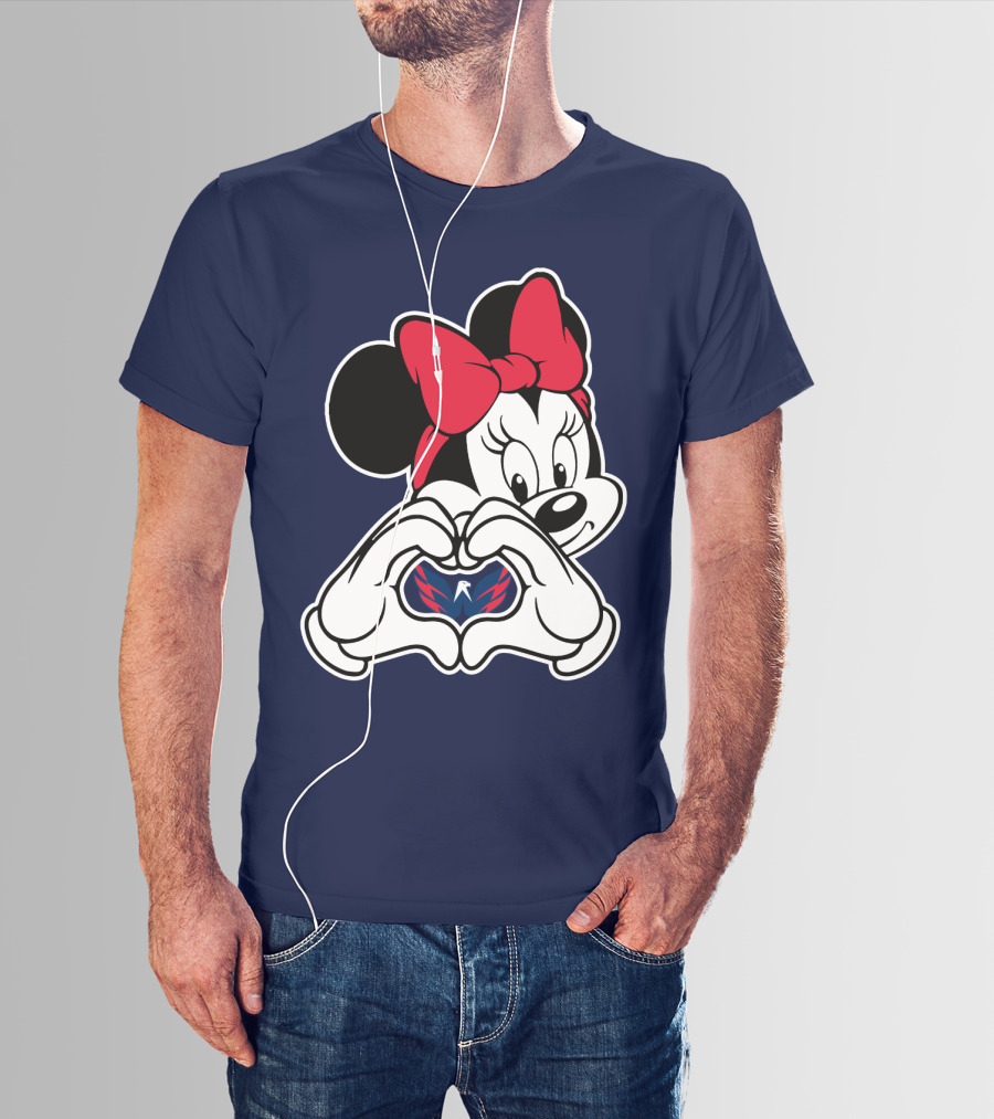 Minnie Mouse Heart Hands Washington Capitals T-Shirt