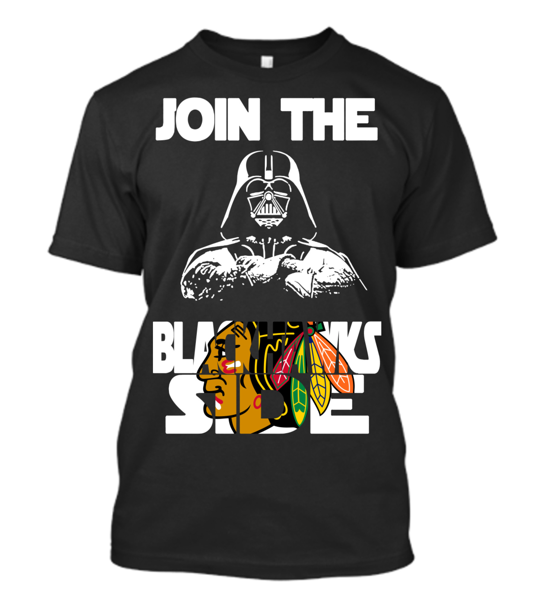 Join The Blackhawks Side Darth Vader T-Shirt