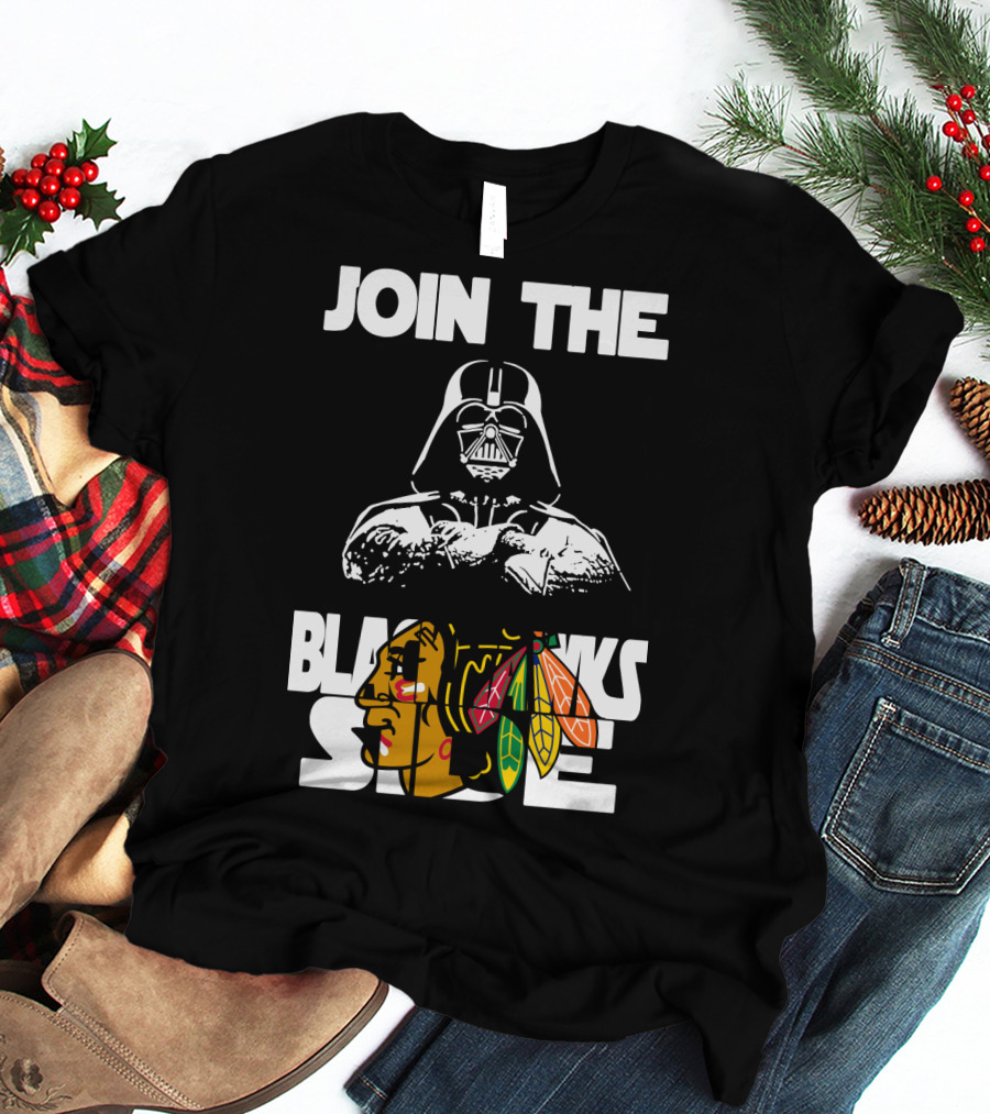 Join The Blackhawks Side Darth Vader T-Shirt
