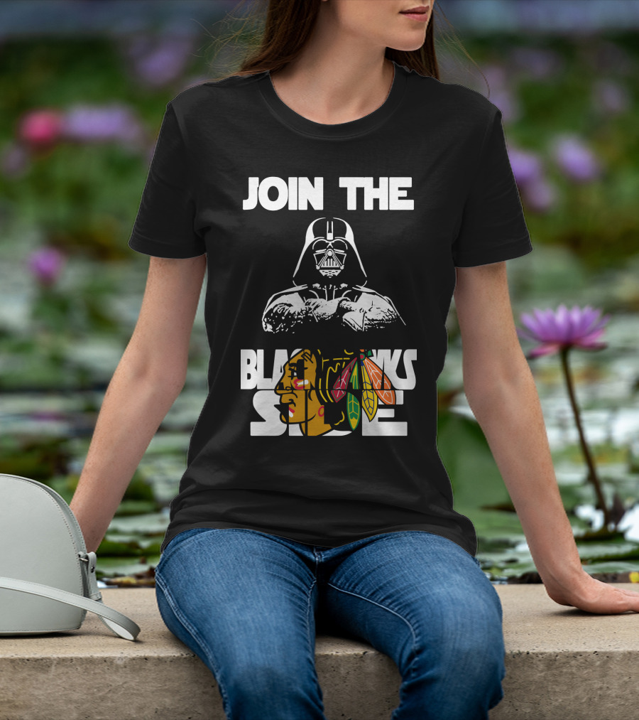 Join The Blackhawks Side Darth Vader T-Shirt