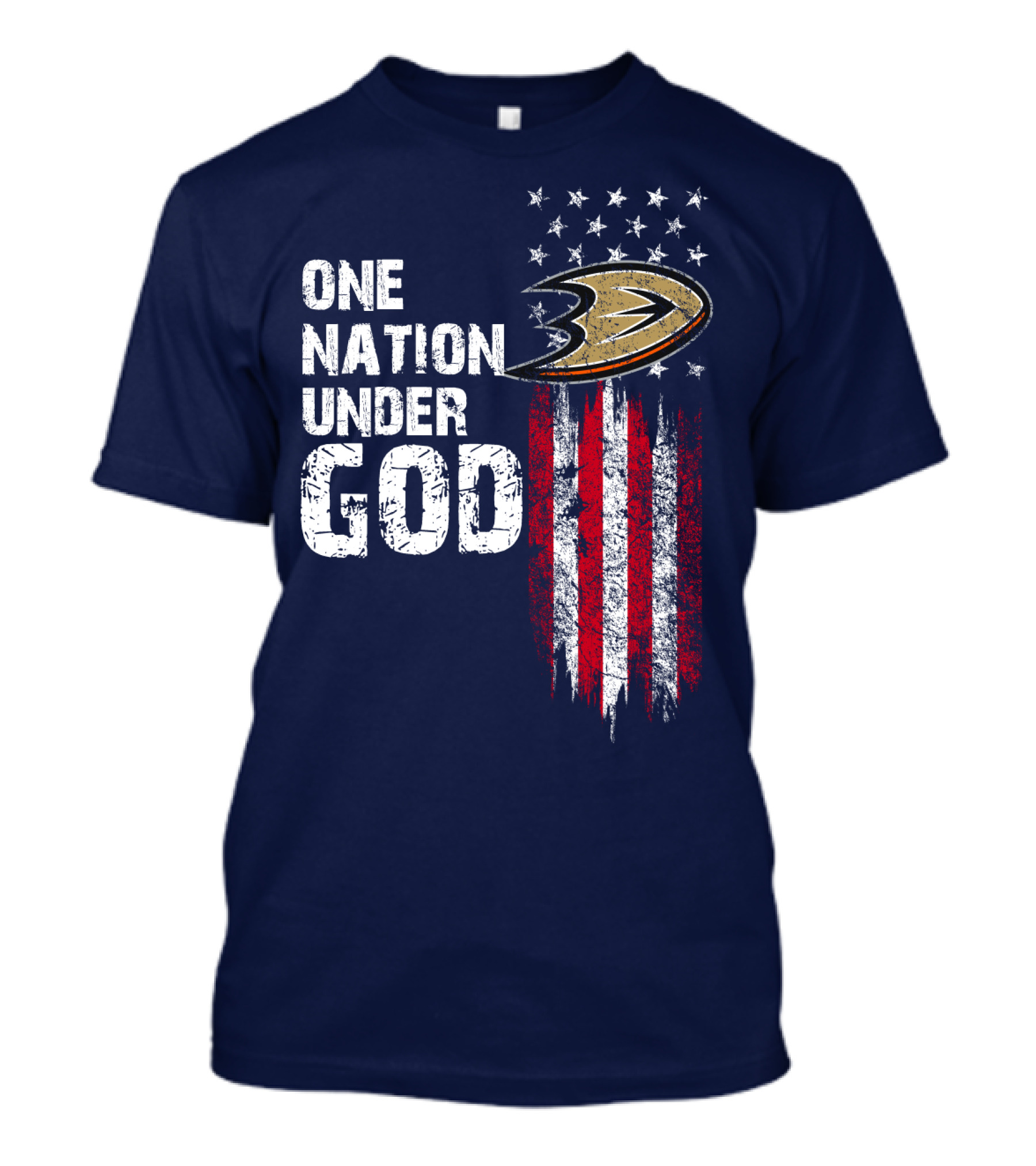 One Nation Under God Anaheim Ducks Stars And Stripes T-Shirt