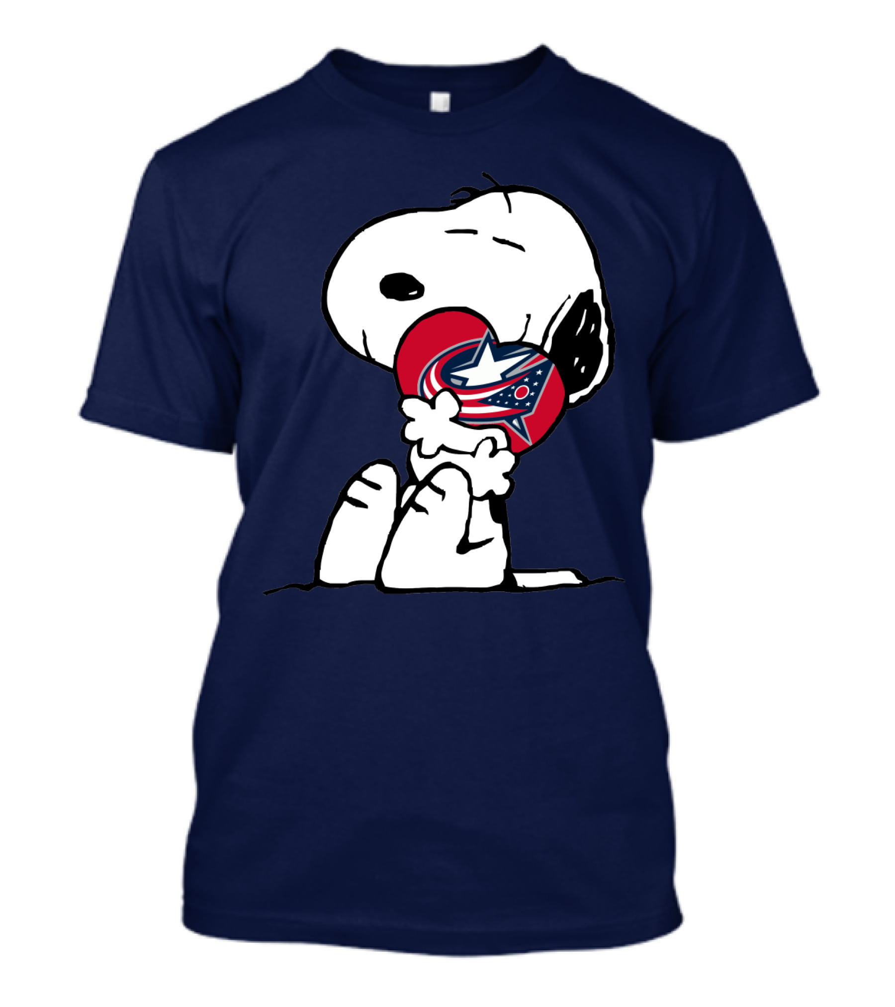 Snoopy Columbus Blue Jackets Nhl Logo Hug T-Shirt