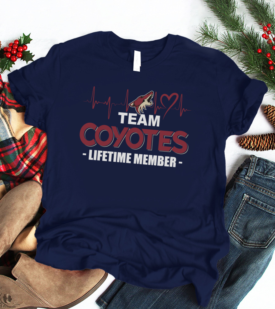 Team Coyotes Lifetime Member Arizona Coyotes Heartbeat T-Shirt