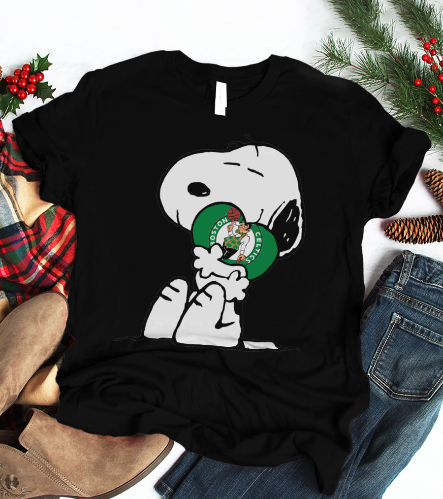 Snoopy Hugging Boston Celtics T-Shirt