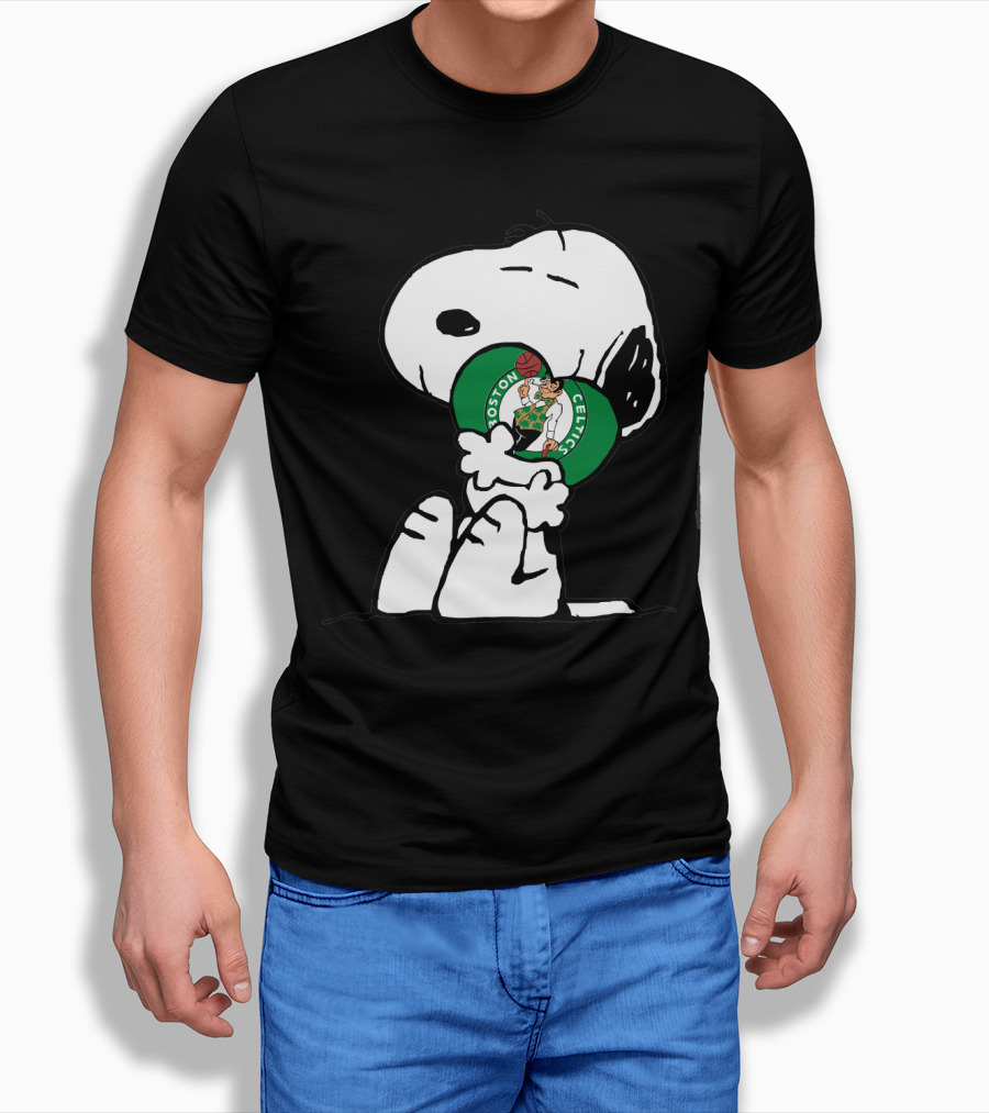 Snoopy Hugging Boston Celtics T-Shirt