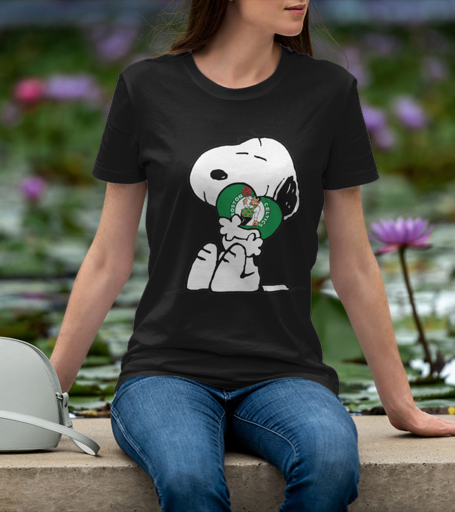 Snoopy Hugging Boston Celtics T-Shirt