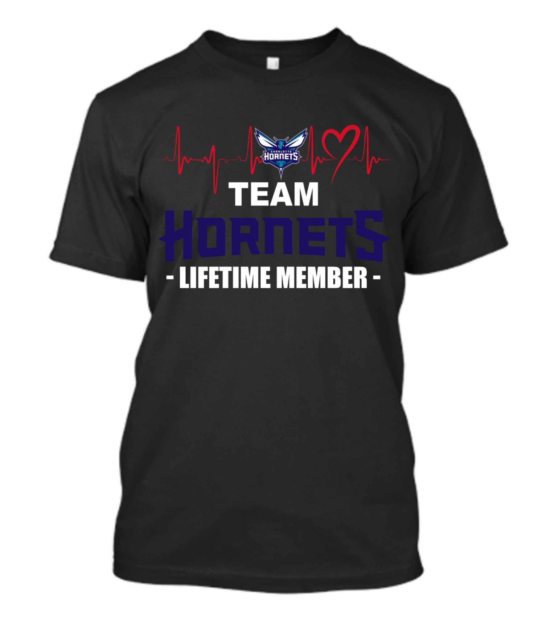 Team Hornets Lifetime Member Heartbeat T-Shirt