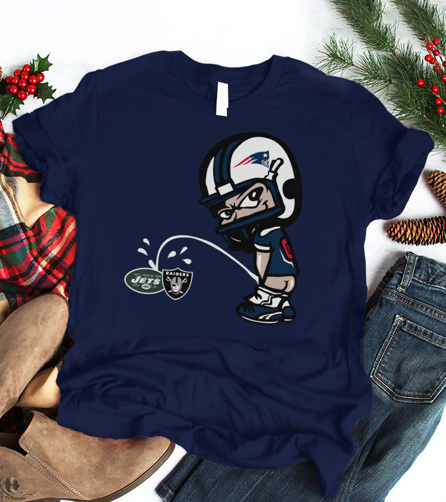 New England Patriots Vs Jets Raiders Rivalry Comic Style T-Shirt