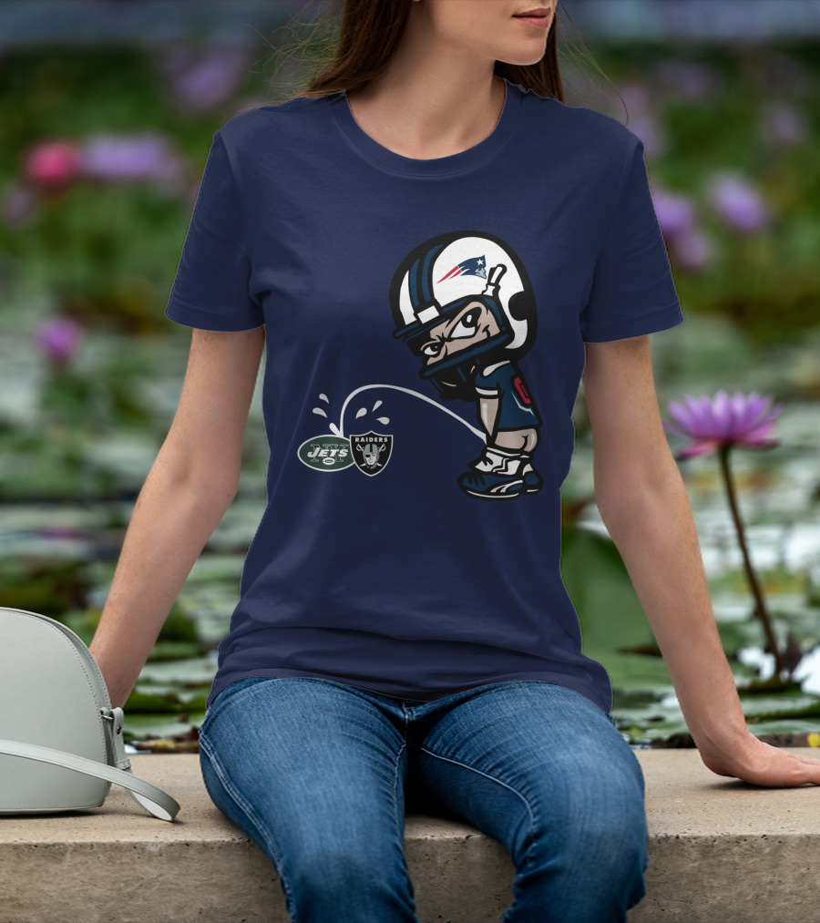 New England Patriots Vs Jets Raiders Rivalry Comic Style T-Shirt