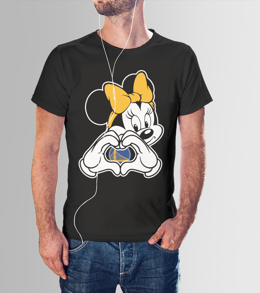 Golden State Warriors Minnie Mouse Heart Gesture T-Shirt