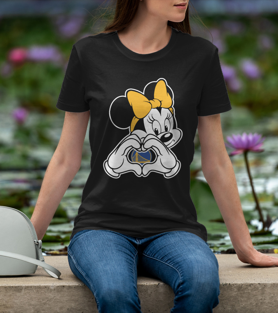 Golden State Warriors Minnie Mouse Heart Gesture T-Shirt