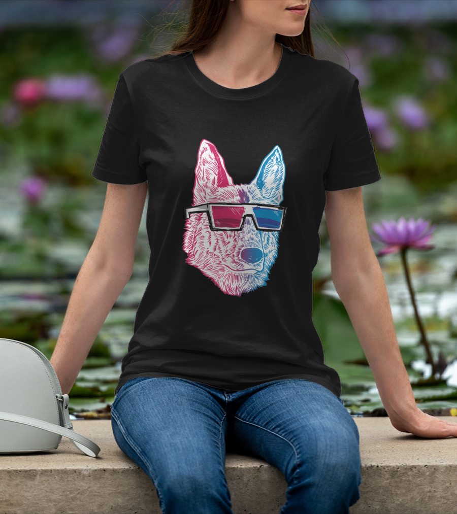 3D K9 Anaglyph Glasses Dog T-Shirt