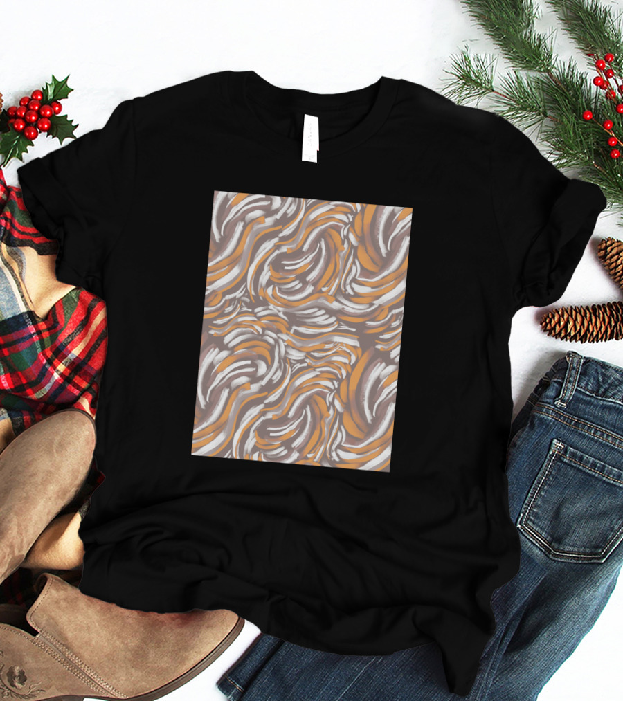 Animal Skin 007 1507565 Brown Orange White Swirl T-Shirt
