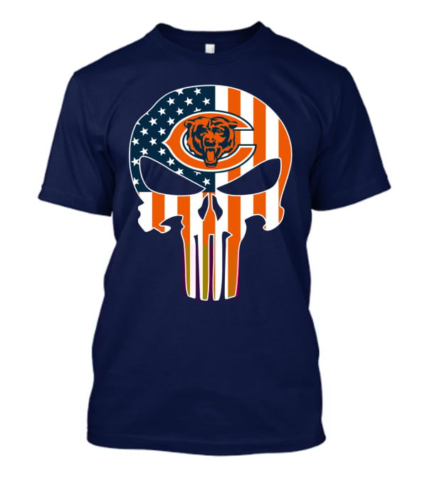Chicago Bears Punisher American Flag T-Shirt