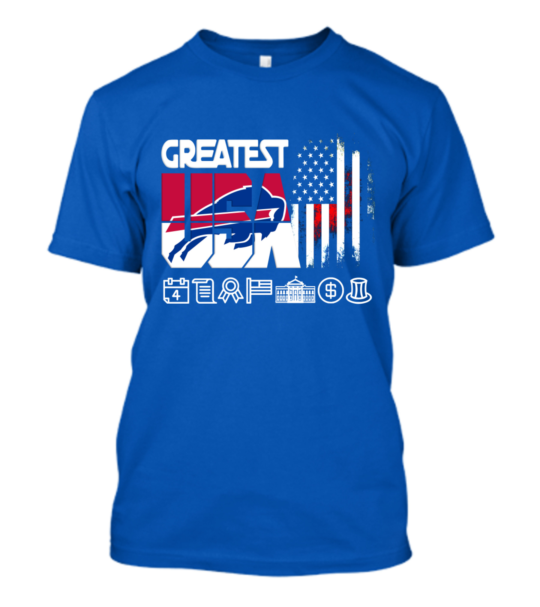 Greatest Usa Bills American Flag Football Icons T-Shirt