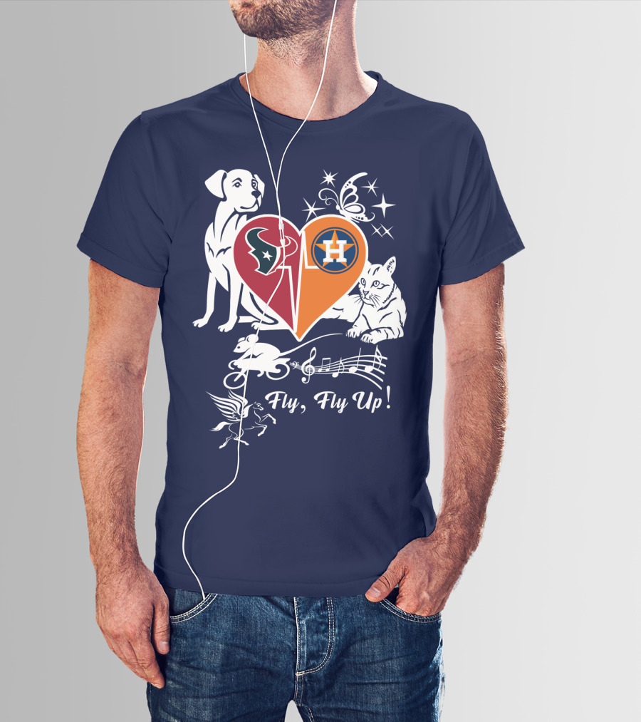 Houston Texans And Astros Love Fly Fly Up T-Shirt