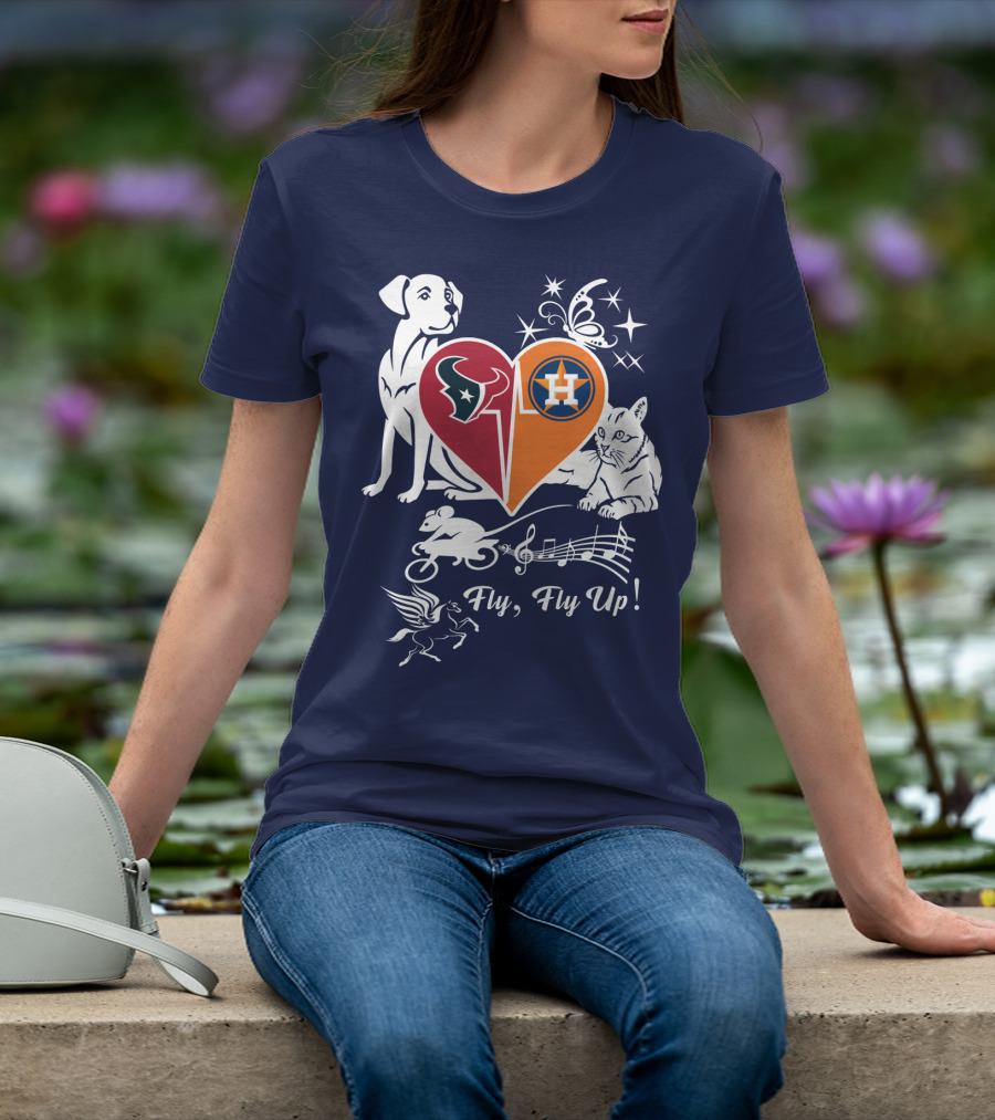 Houston Texans And Astros Love Fly Fly Up T-Shirt