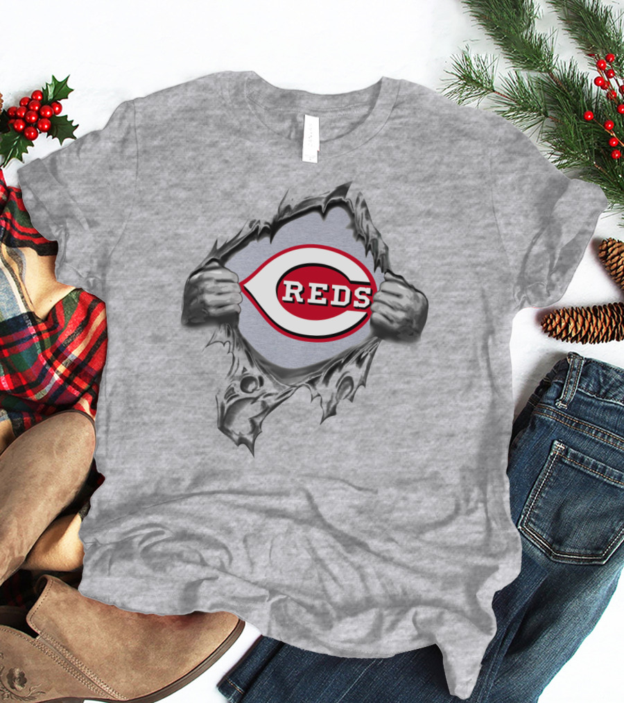 Cincinnati Reds Logo Breaking Through T-Shirt
