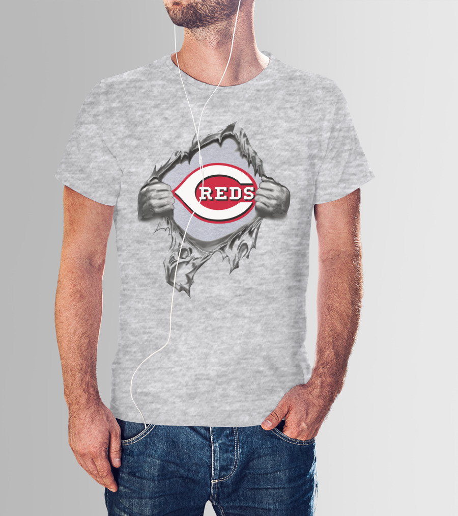 Cincinnati Reds Logo Breaking Through T-Shirt