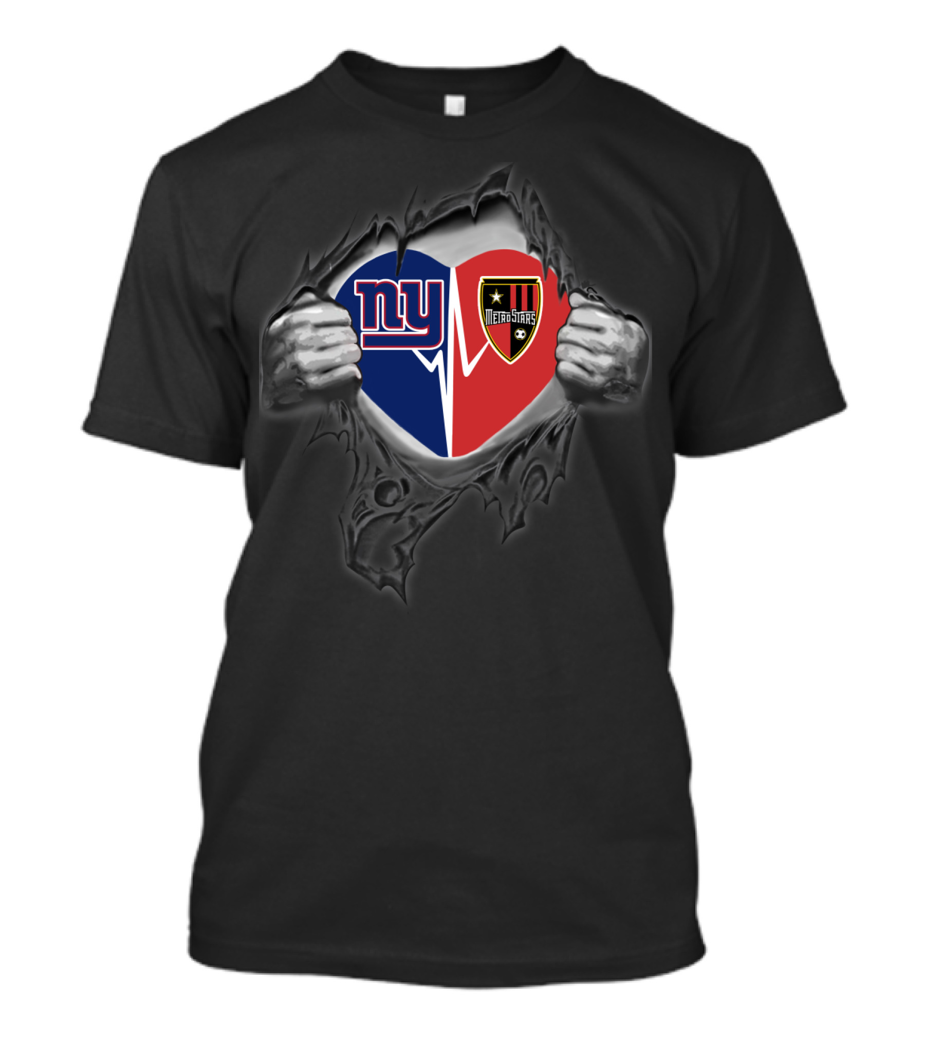 Ny Giants Metrostars Heart Logo Fusion T-Shirt