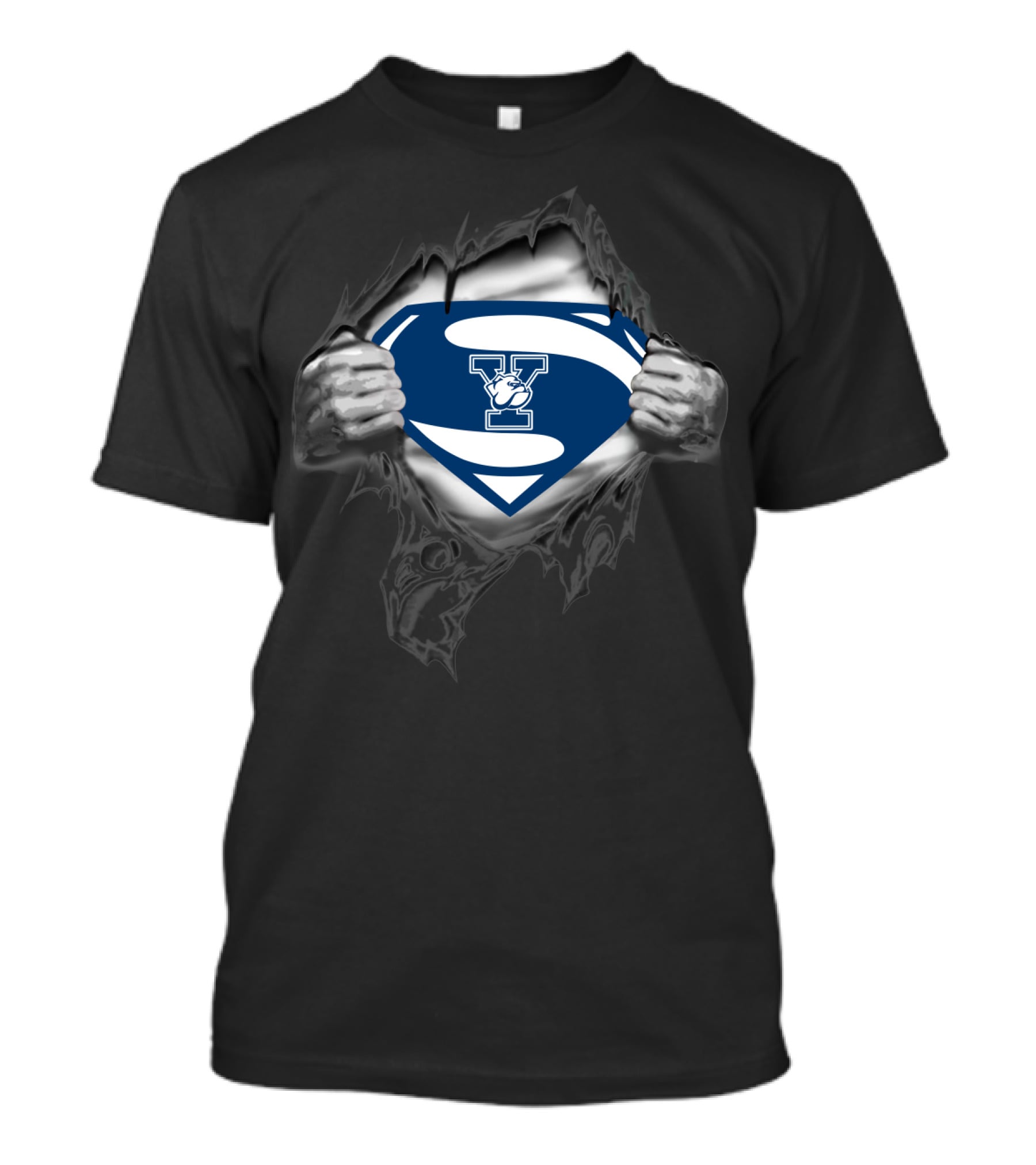 Yale Bulldogs Superman Logo Style T-Shirt