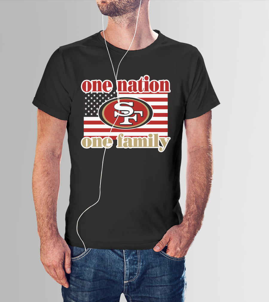 San Francisco 49ers One Nation One Family Usa Flag T-Shirt