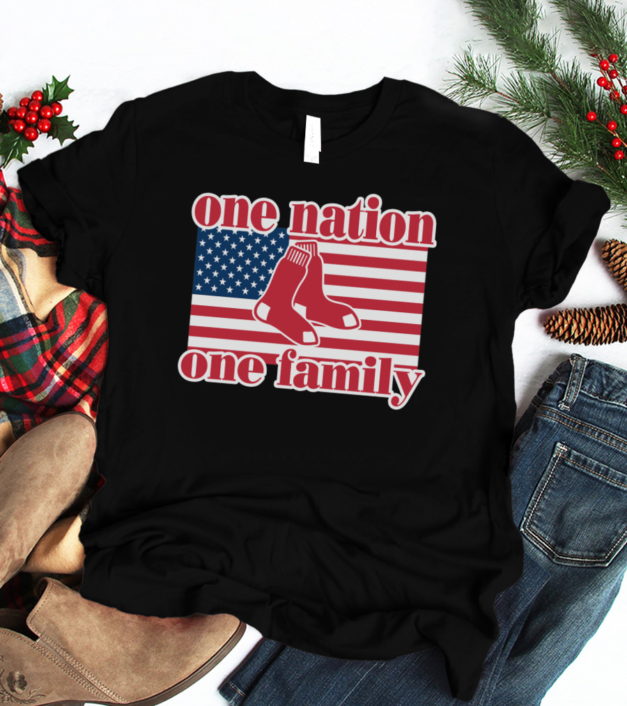 Boston Red Sox One Nation One Family American Flag T-Shirt