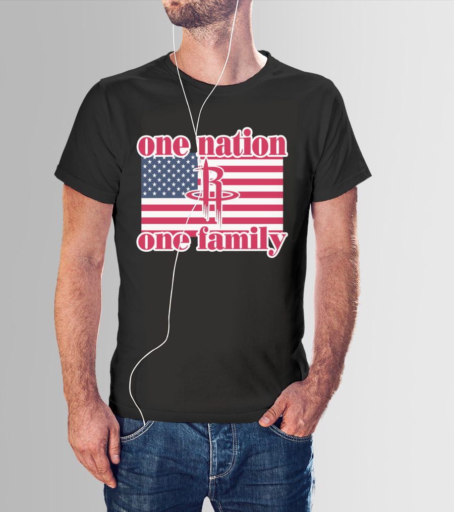 One Nation One Family 79 Houston Rockets Usa Flag T-Shirt