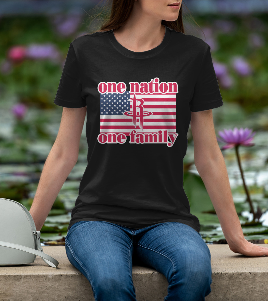 One Nation One Family 79 Houston Rockets Usa Flag T-Shirt