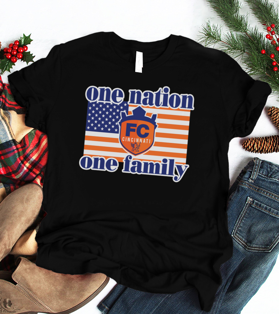 One Nation One Family Fc Cincinnati United States Flag T-Shirt