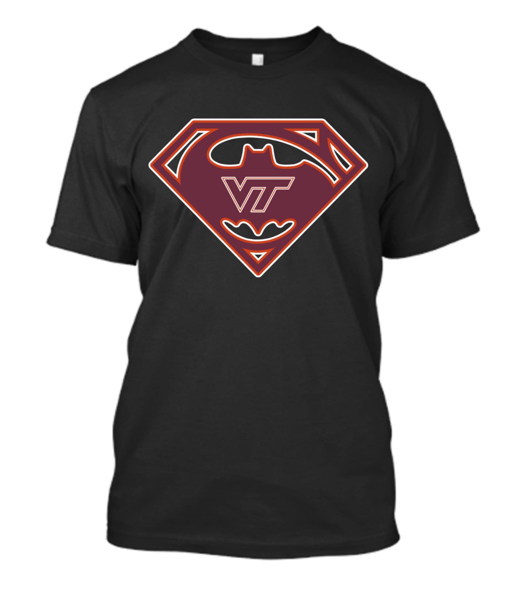 Vt Virginia Tech Hokies Superman Batman T-Shirt
