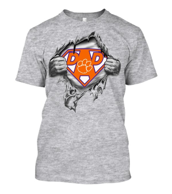 Dad Paw Clemson Superhero Symbol Tear-Away T-Shirt