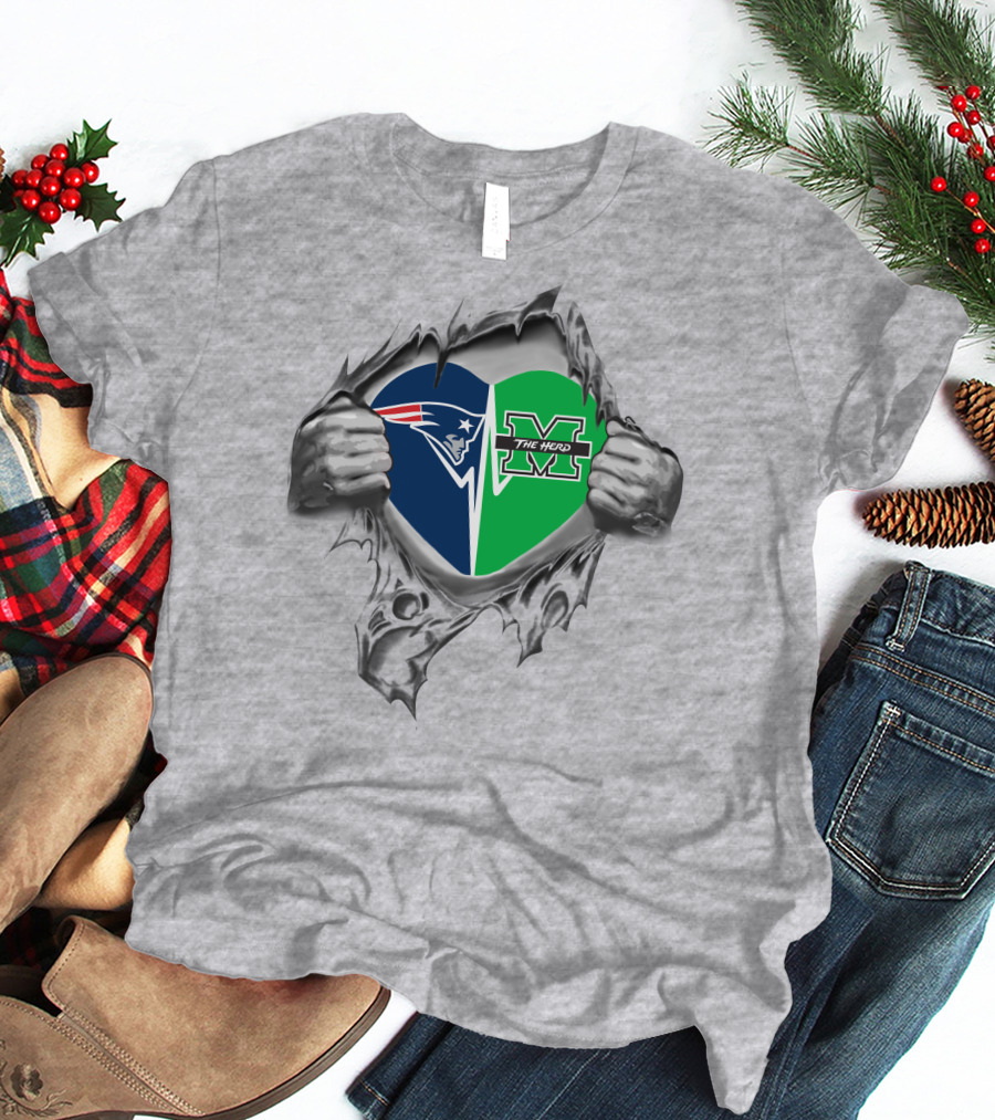 Patriots Marshall The Herd Heart T-Shirt