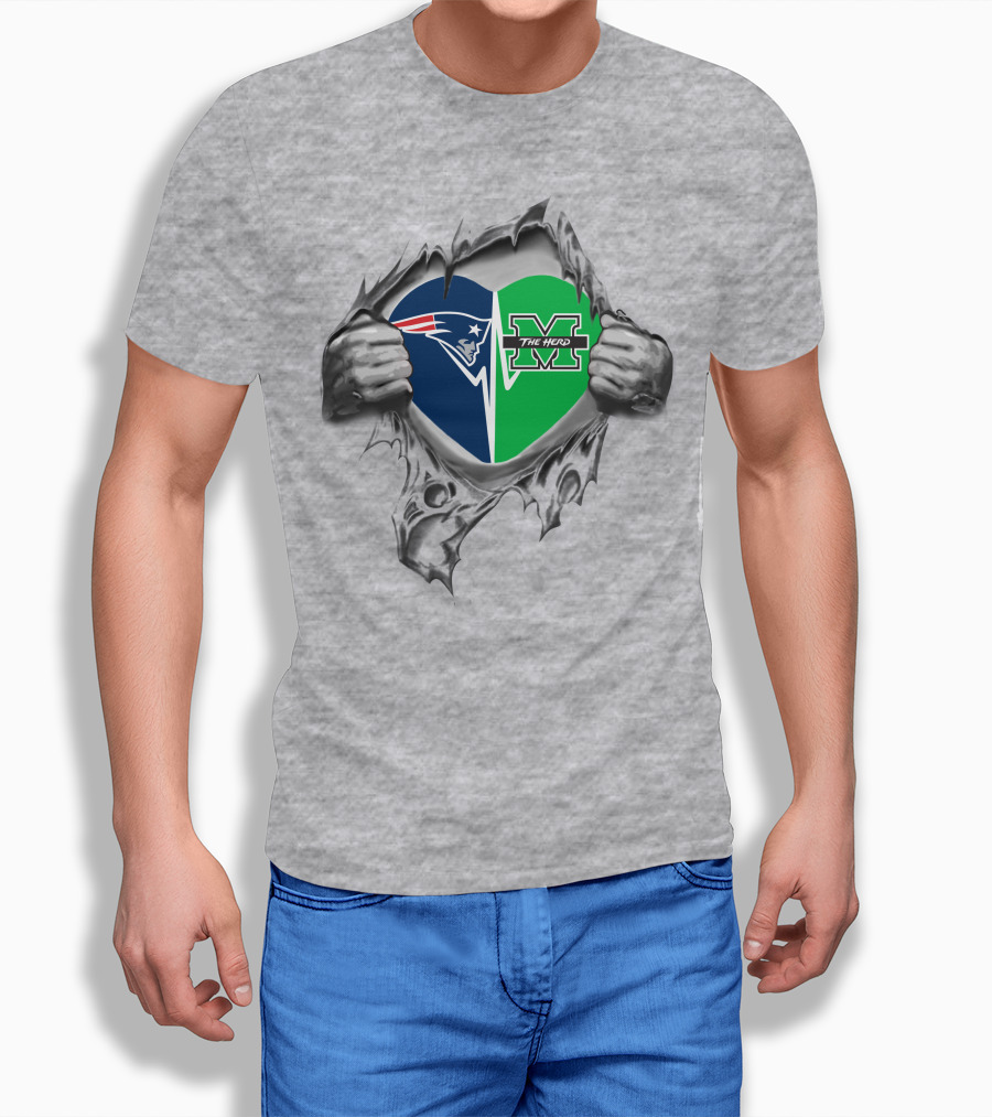 Patriots Marshall The Herd Heart T-Shirt