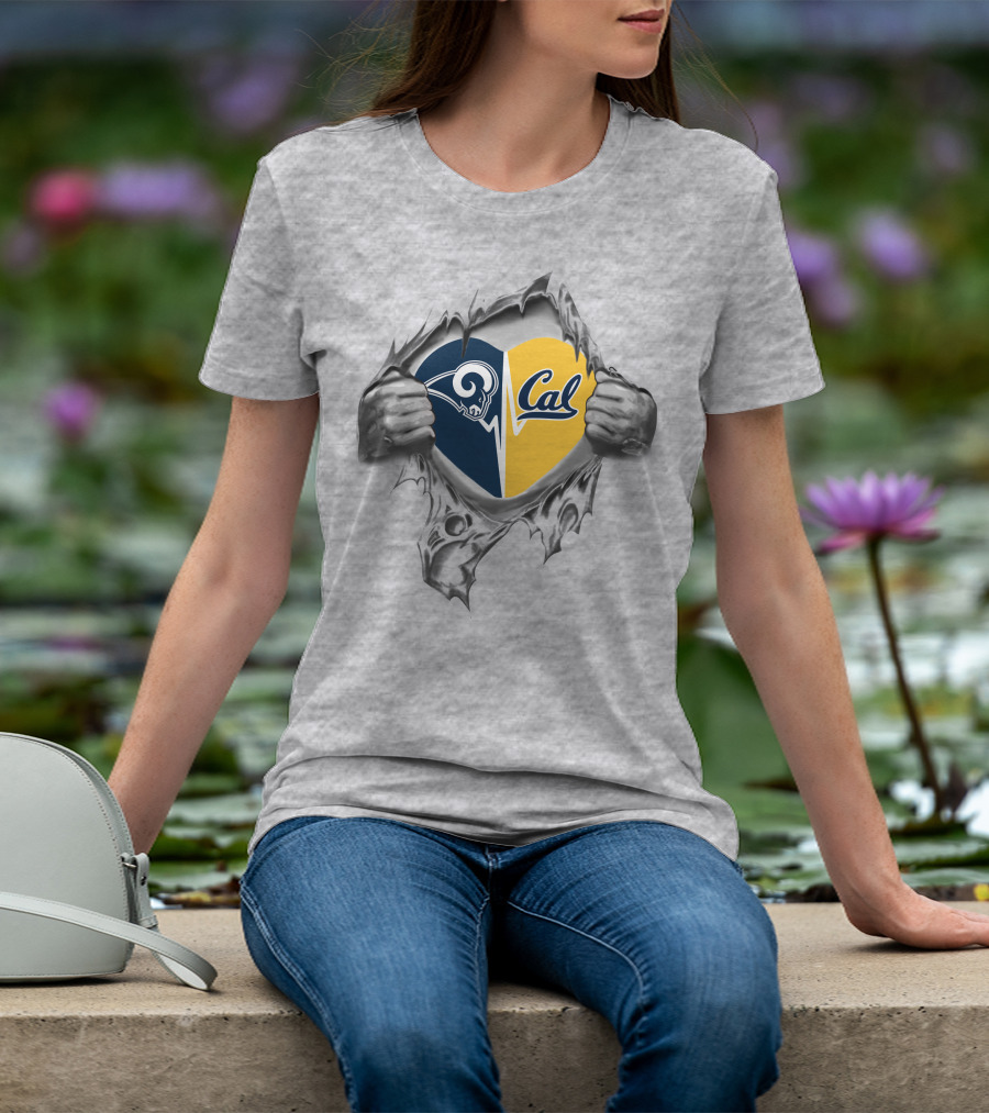 Rams Cal Heartbeat Passion Peeking Through T-Shirt