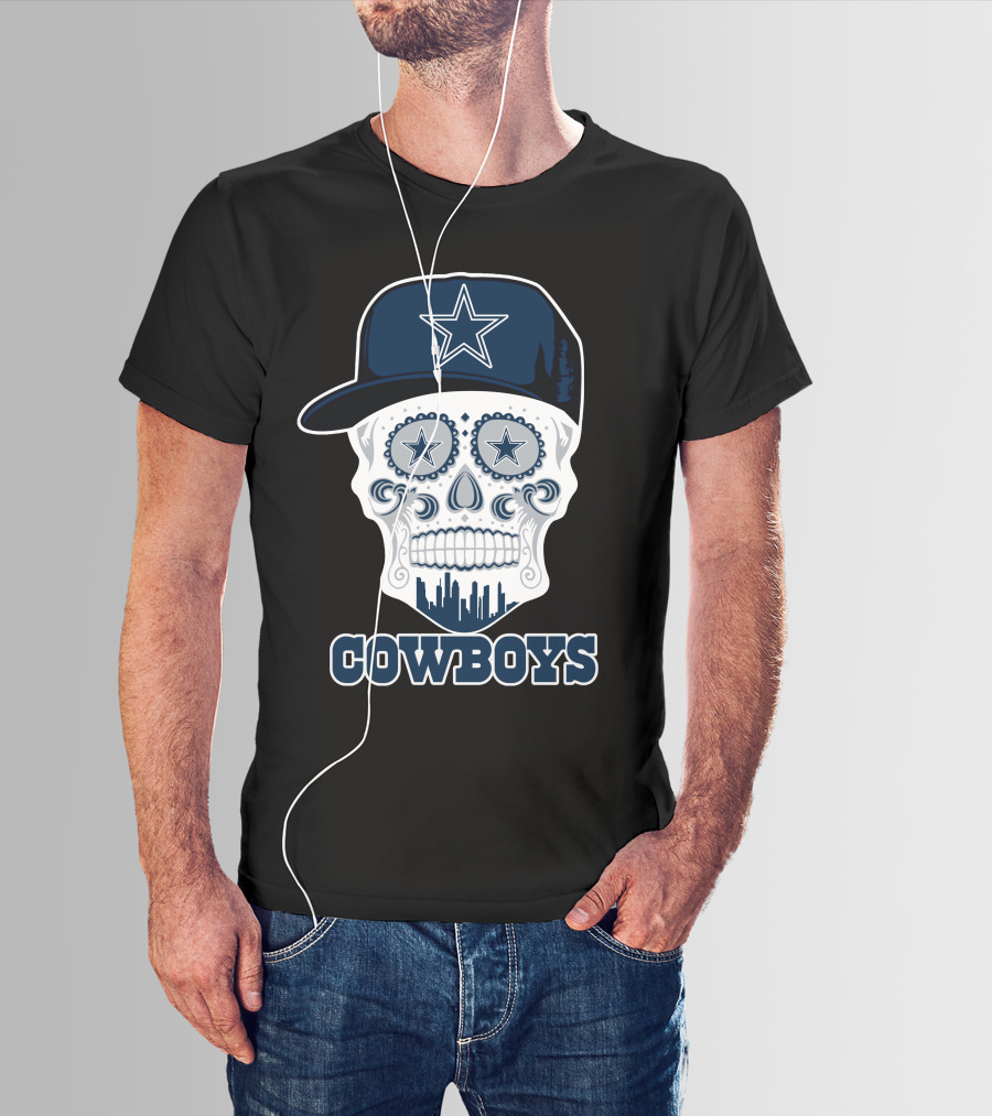 Dallas Cowboys Skull With Star Hat Funny T-Shirt