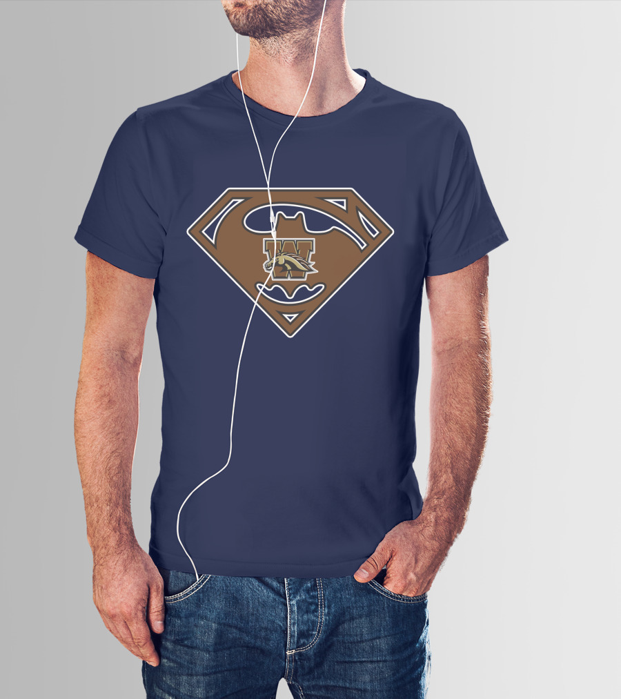 Western Michigan Broncos Superman Batman Logo Mashup T-Shirt