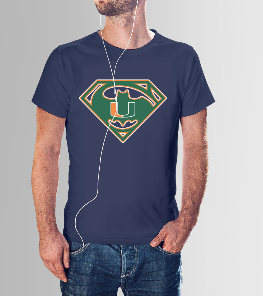 Miami Hurricanes U Logo Bat Signal Hero T-Shirt
