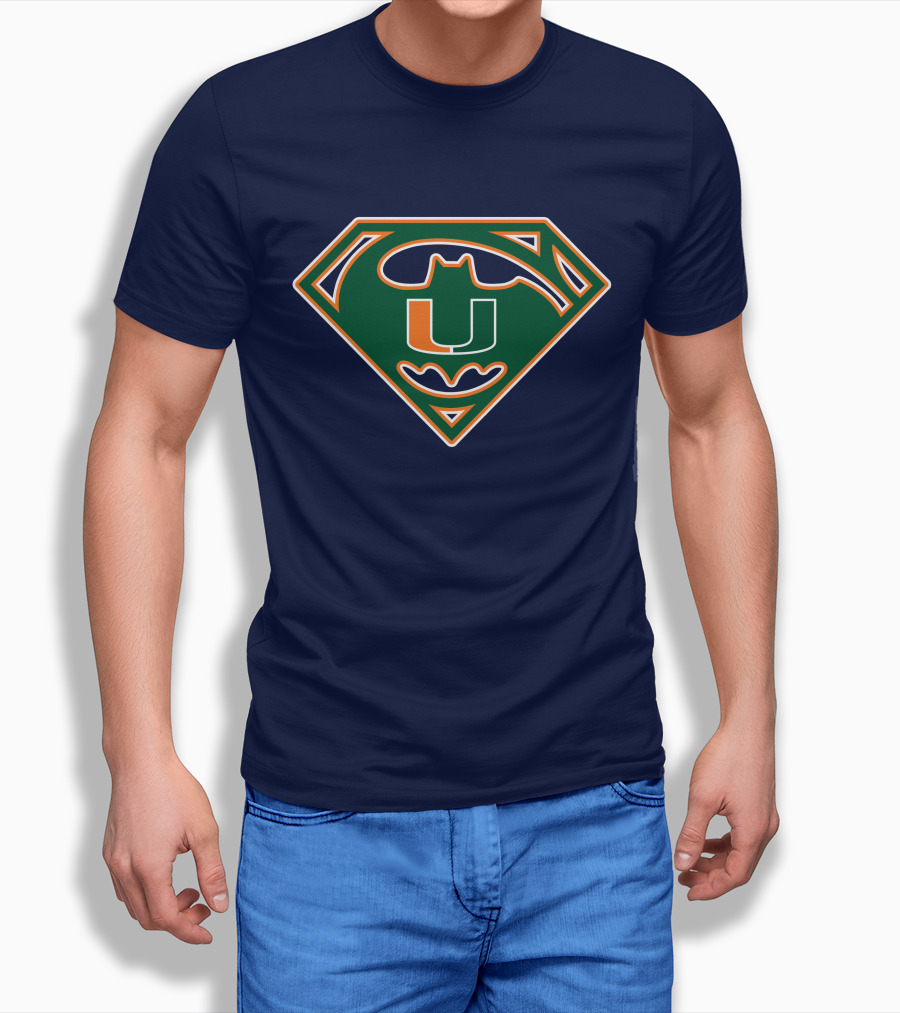 Miami Hurricanes U Logo Bat Signal Hero T-Shirt